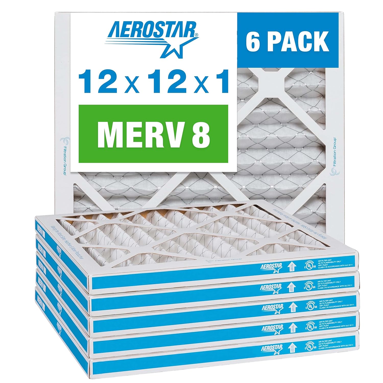 Aerostar MERV 8 Air Filter 6-Pack, Improved Air Quality