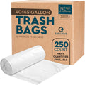 40 to 45 Gallon Trash Bags - 250 Count Clear Heavy Duty Liners