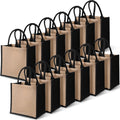 Shappy Burlap Tote Bag Set - Reusable Jute Grocery Bags