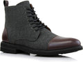 Brooke Mixed-Media Men's Ankle Dress Boots - Cap Toe Lace-Up