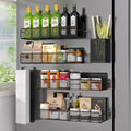 Magnetic Spice Rack for Refrigerator, 6 Pack - Space Saving Metal