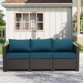 Rattaner Wicker Outdoor Couch 3-Seat Sofa - Deep Seat Comfort