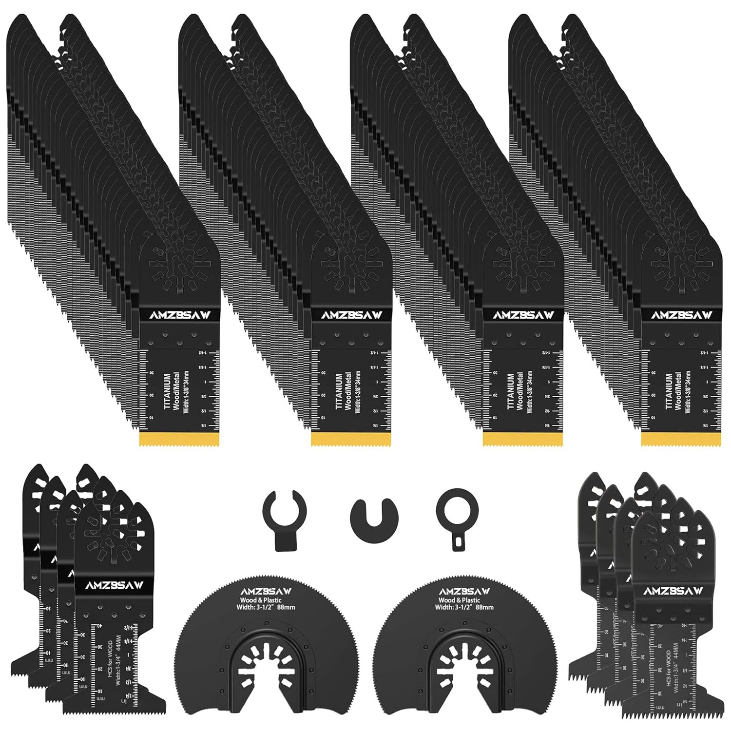 100 PCS Oscillating Tool Blades for Wood, Metal, and Plastic