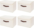 ANMINY 4PCS Large Lidded Storage Bins - Foldable Closet Organizers