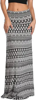 Urban CoCo Women's Casual Ruched Stretchy High Waist Midi Skirt