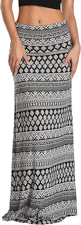 Urban CoCo Women's Casual Ruched Stretchy High Waist Midi Skirt