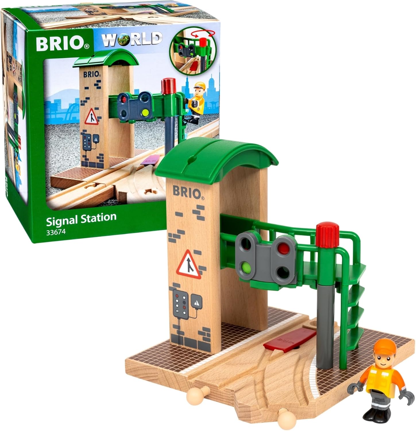 BRIO World Signal Station Set - Interactive Wooden Train Toy