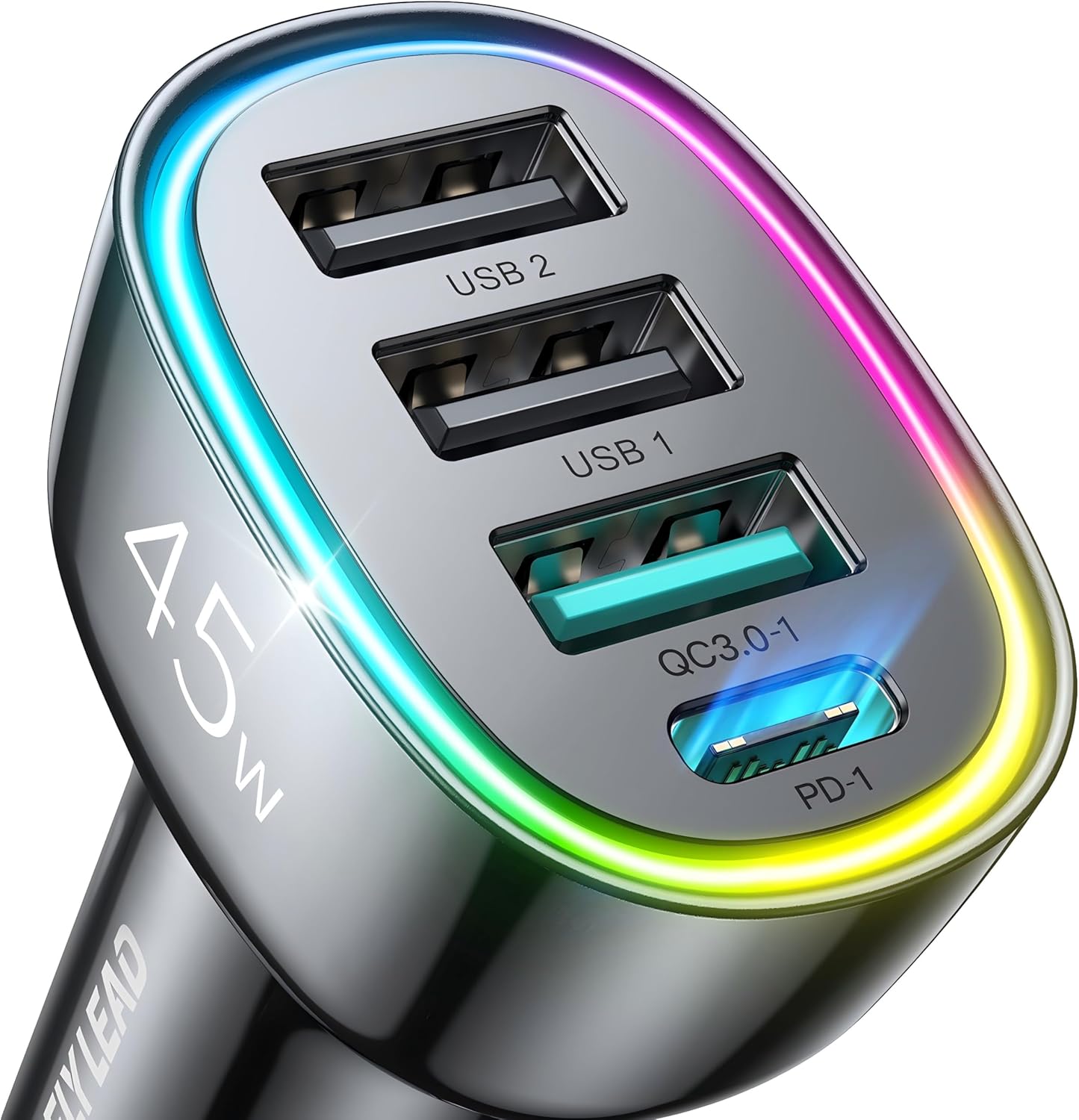 FLYLEAD 45W 4-Port Super Fast USB C Car Charger