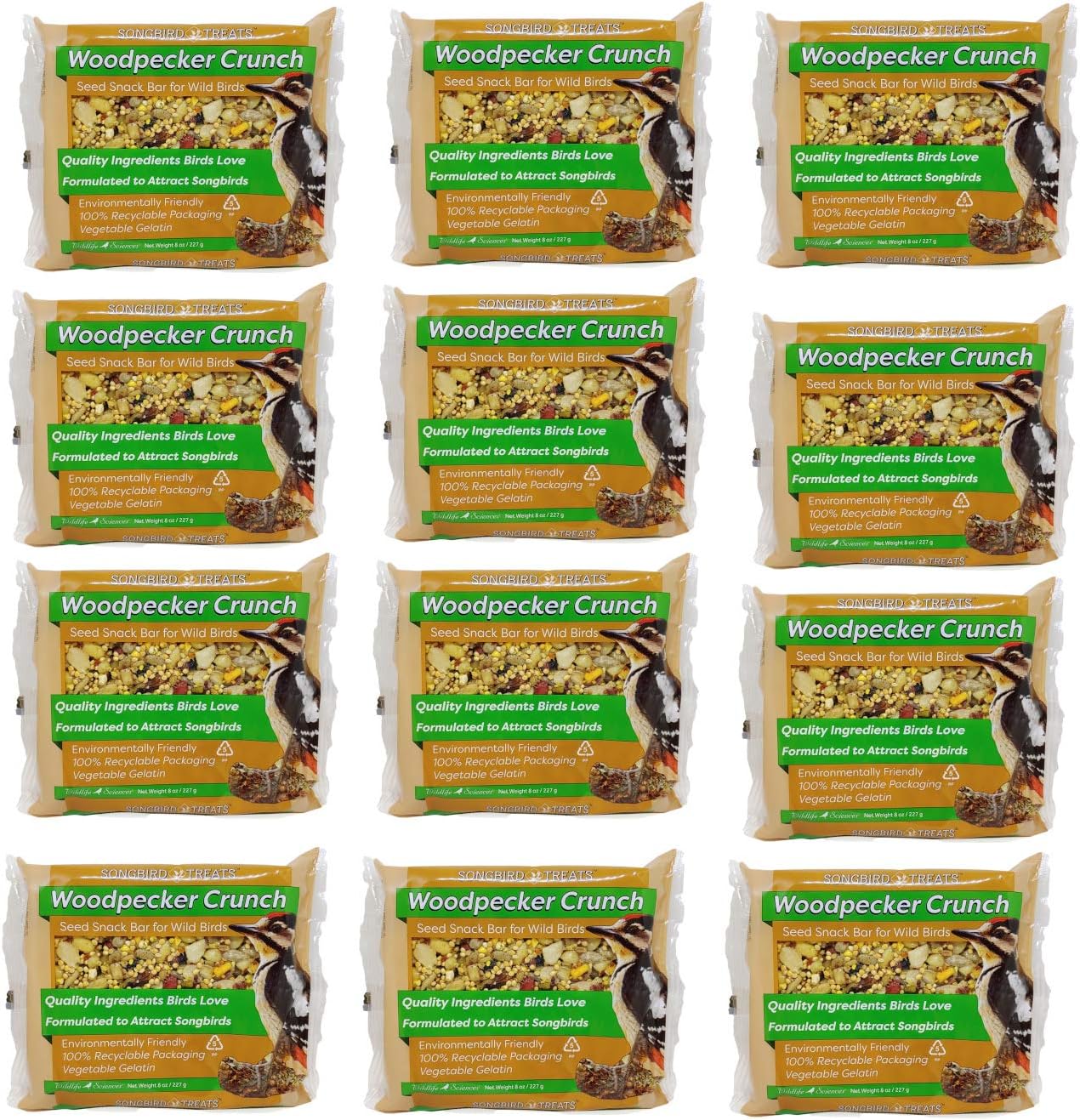 Songbird Treats Seed Bars for Wild Birds - 12 Pack of 8 oz