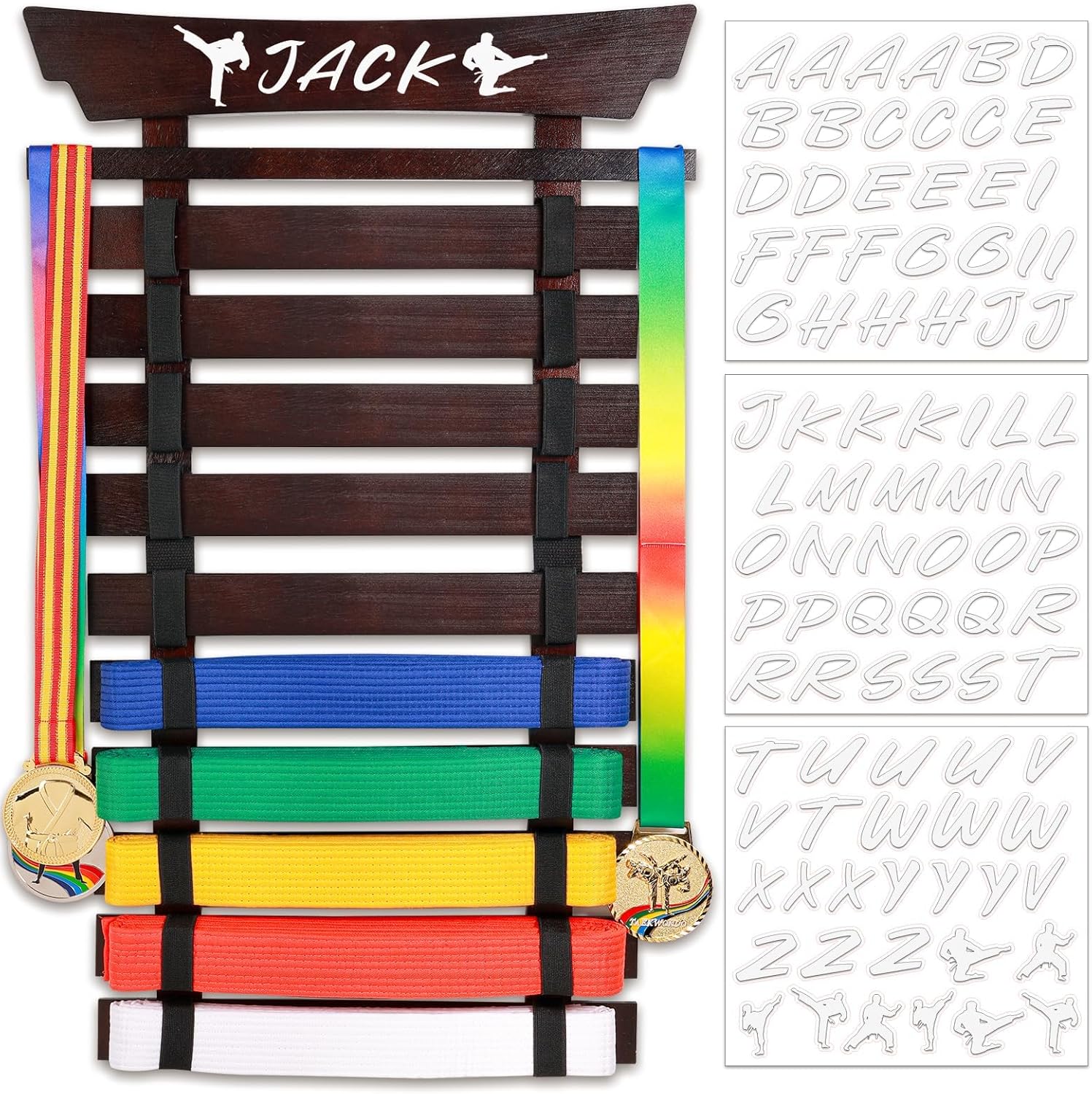 10 Belts Karate Belt Display Rack for Martial Arts Enthusiasts
