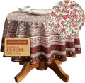Round Cotton Tablecloth 63 in - Elegant European Watercolor Design 1