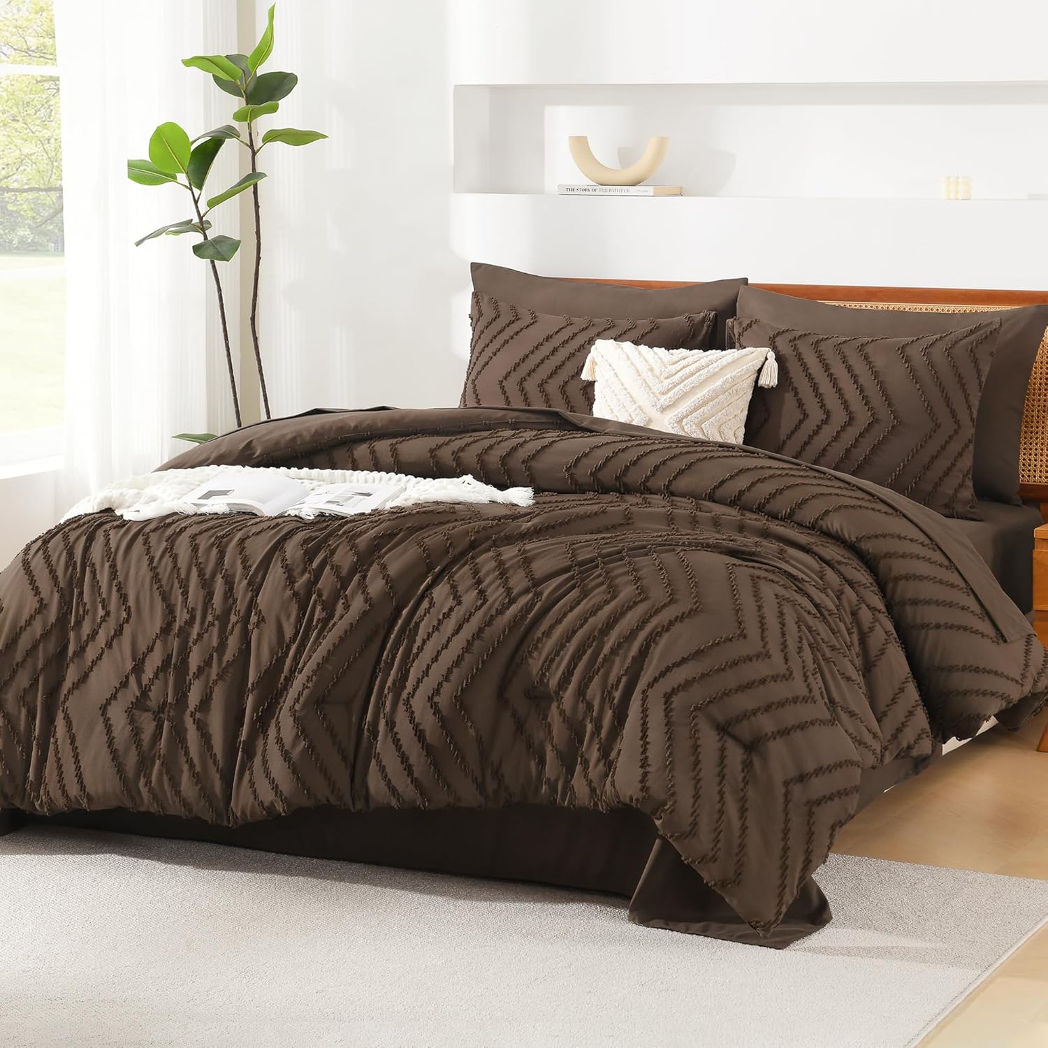 Oversized Queen Size Comforter Set with Sheets - 7 Pieces