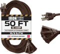 Iron Forge Cable 50ft Brown Outdoor Extension Cord - Weatherproof