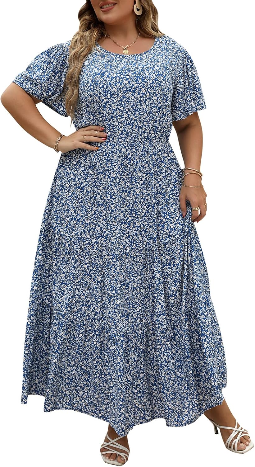 Plus Size Maxi Dresses for Curvy Women with Floral Print