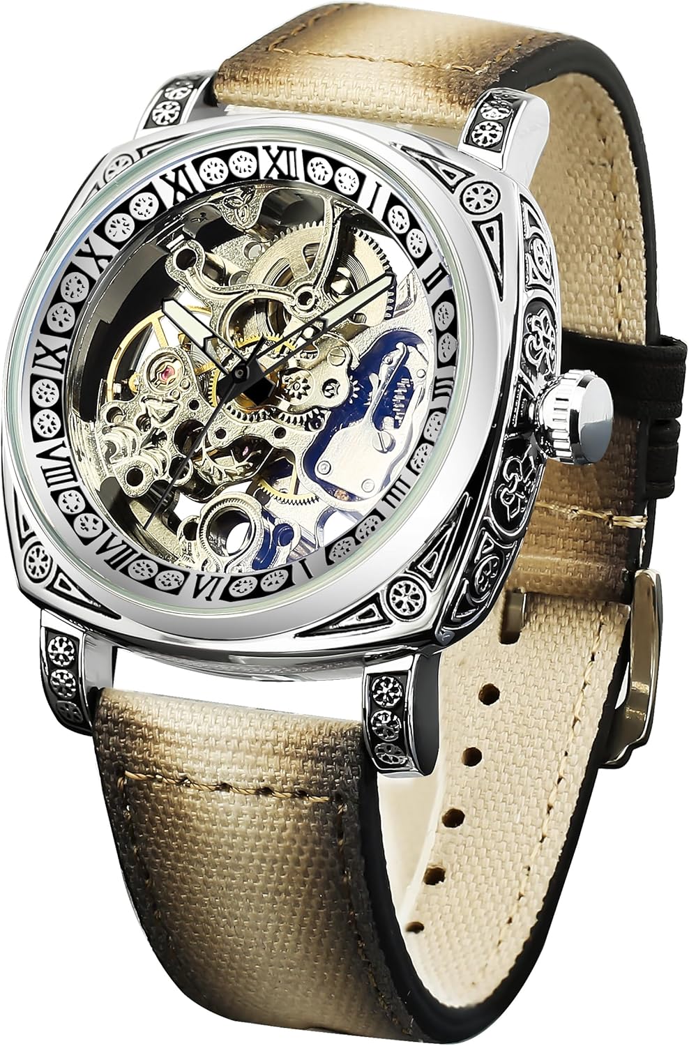Forsining Square Retro Mechanical Watch for Men - Luxury Timepiece