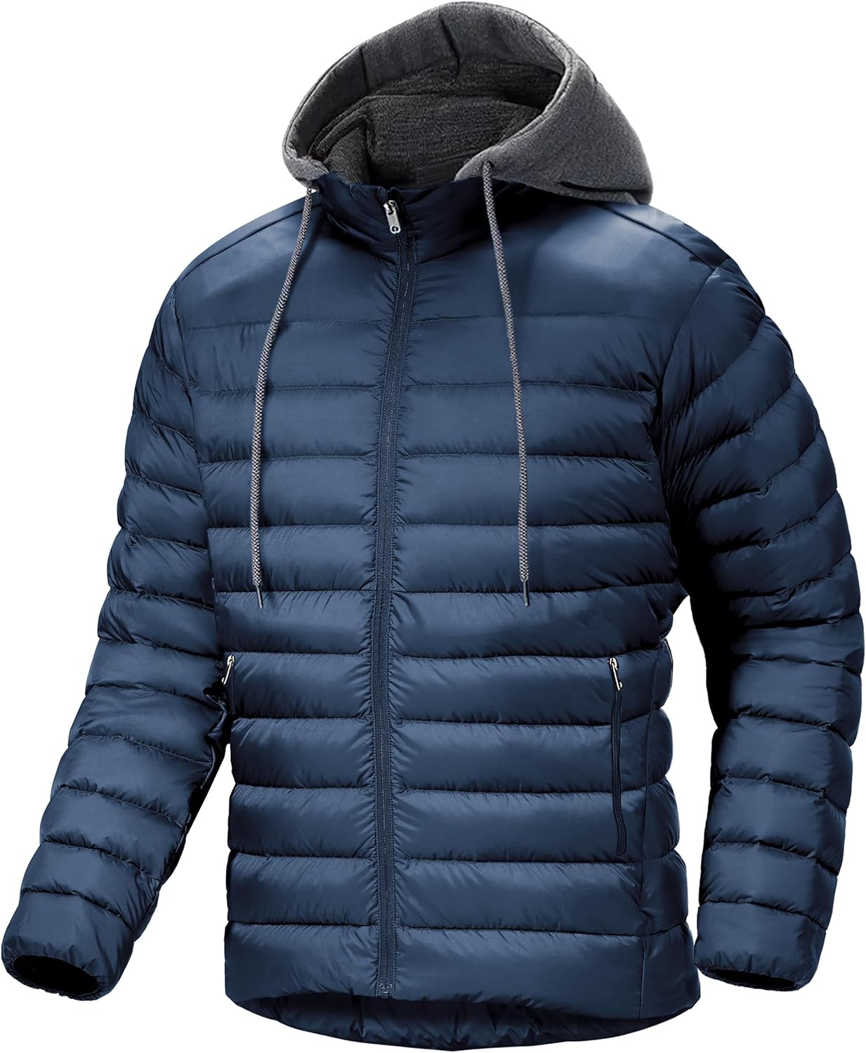 Men's Puffer Jacket Lightweight Warm Quilted Hoodie Insulated