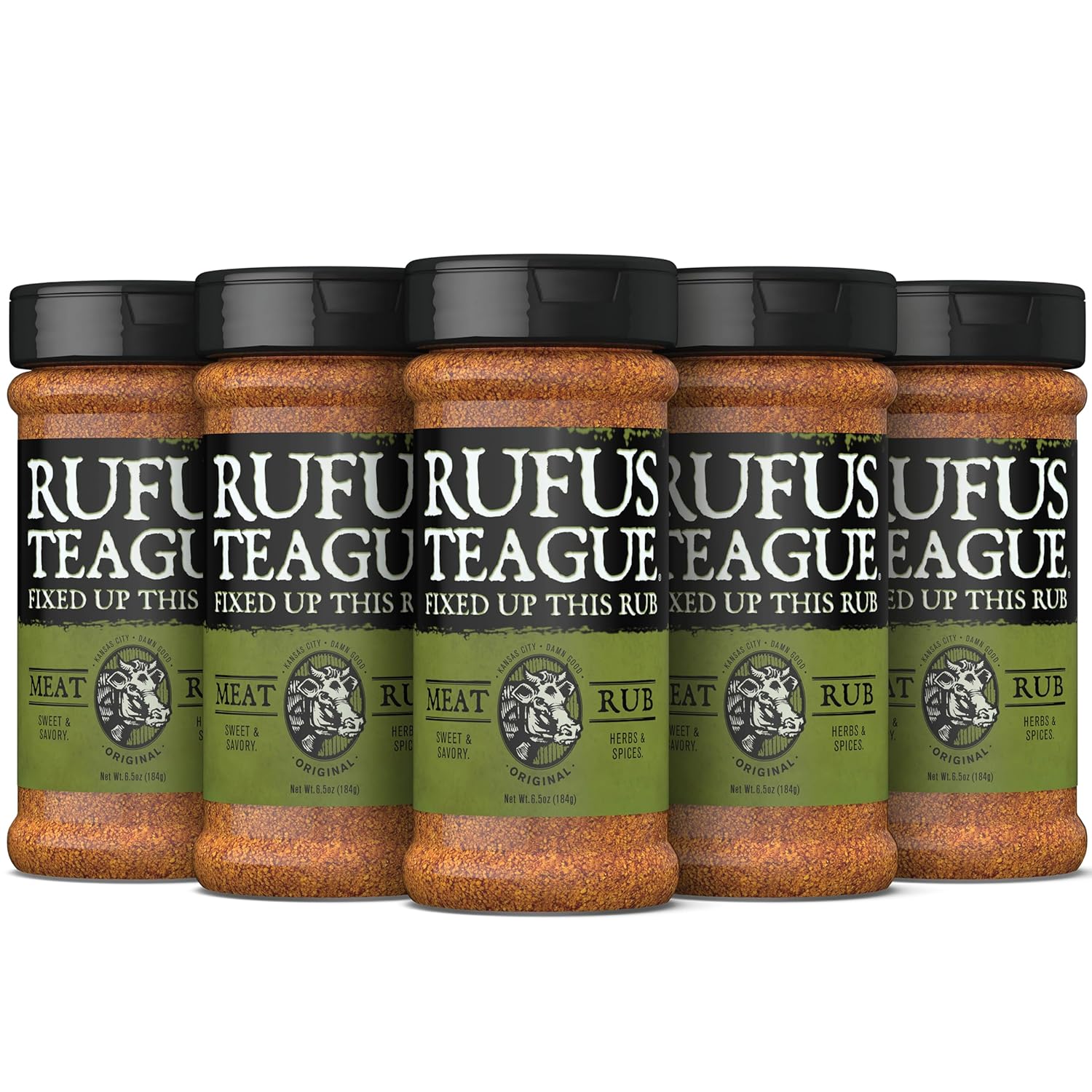Rufus Teague Meat Rub 6 Pack Premium BBQ Seasoning for Grilling