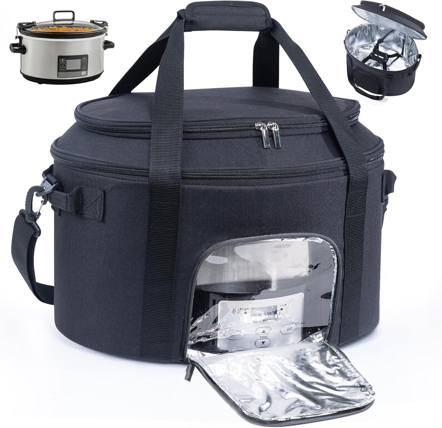 Double-Layer Slow Cooker Carrying Bag for 6-8 Quart CrockPot