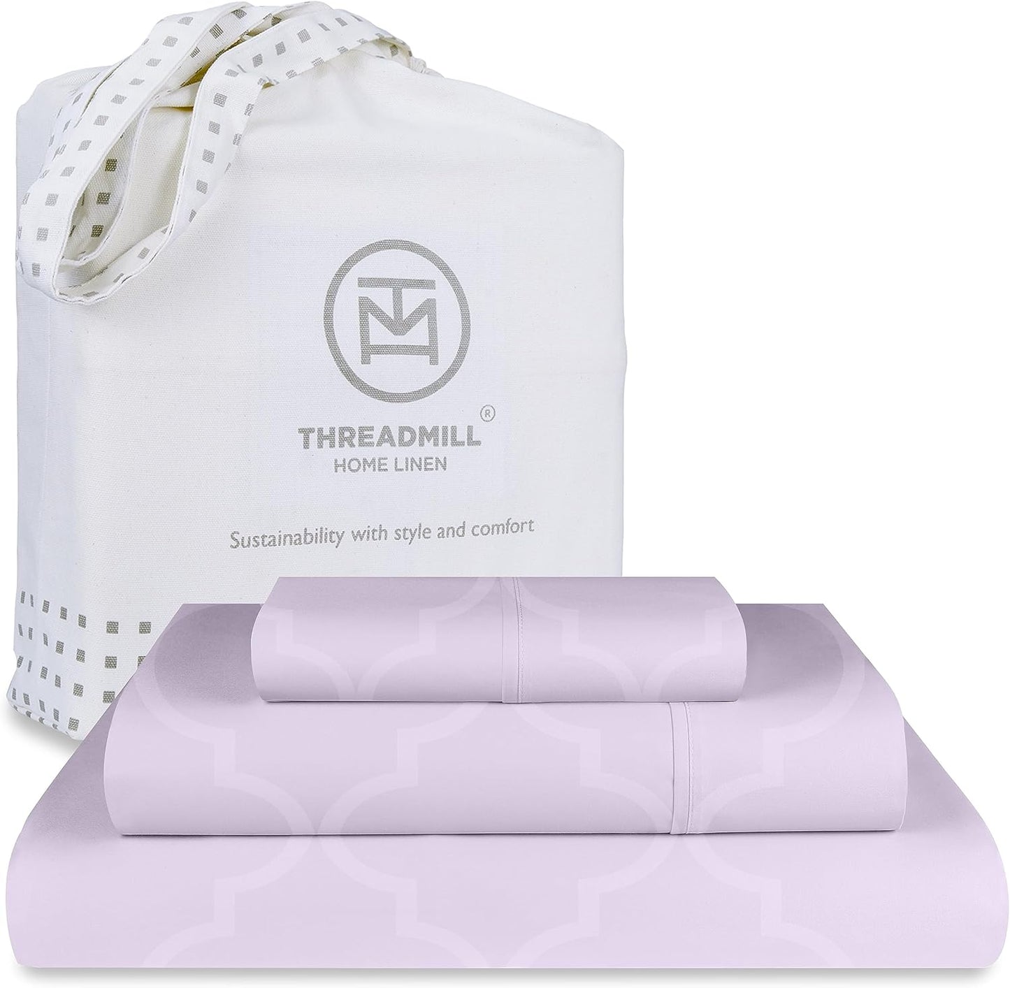 Threadmill Cotton Twin Sheet Set - Soft Breathable Lilac Sheets