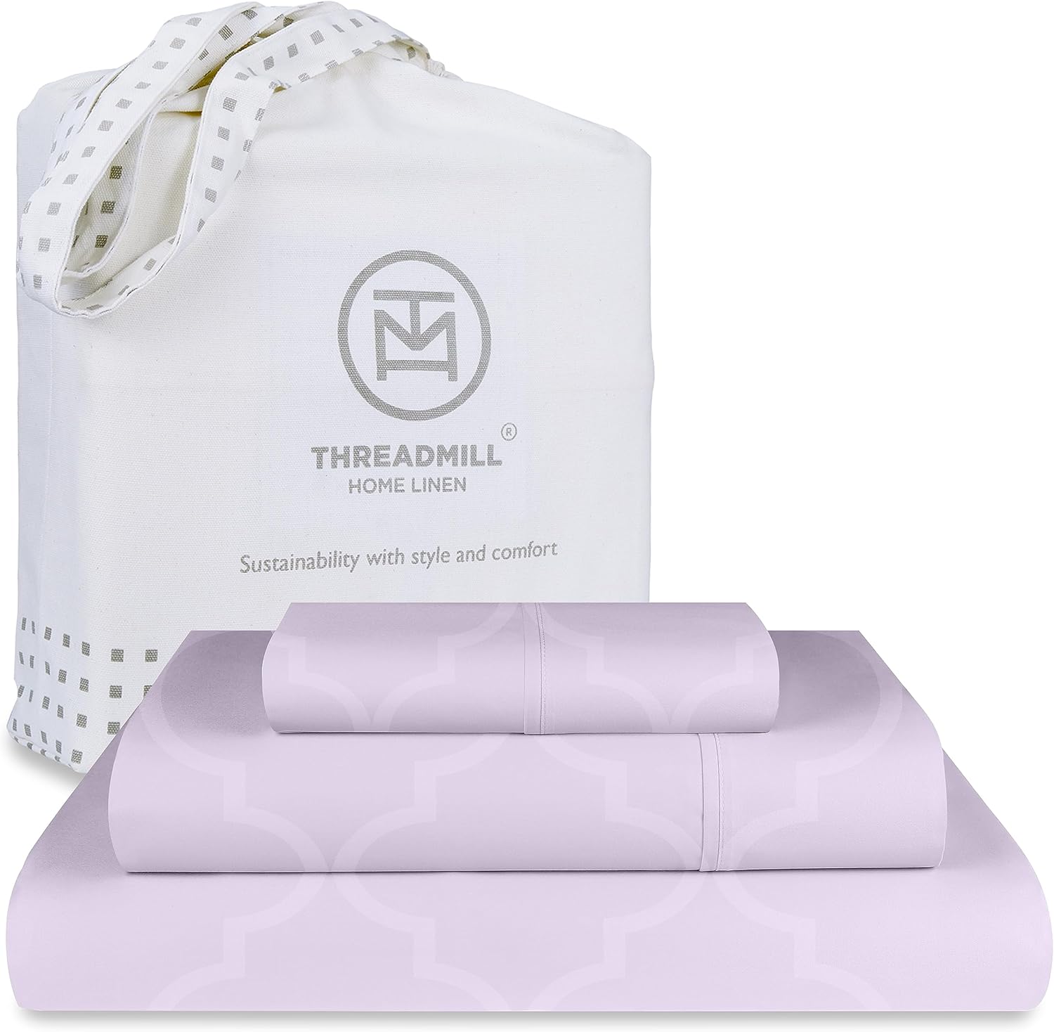 Threadmill Cotton Twin Sheet Set - Soft Breathable Lilac Sheets