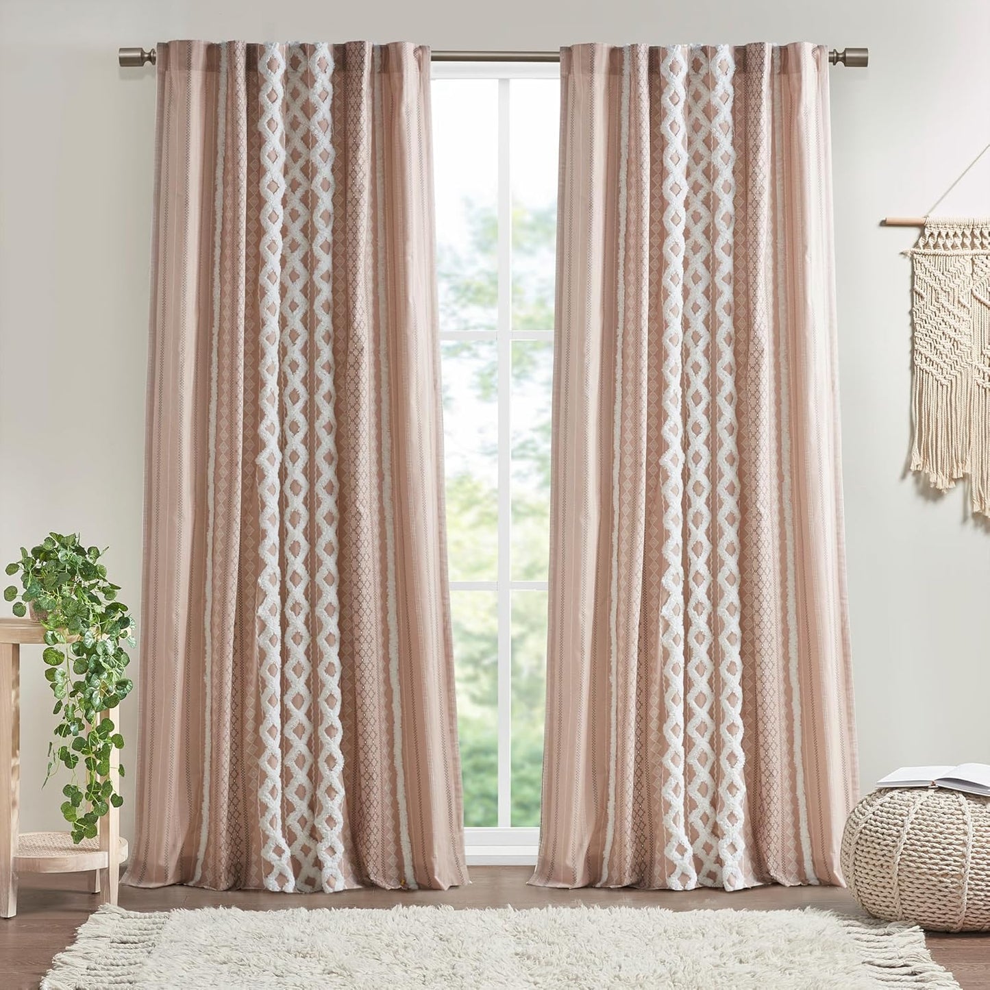 Imani 100% Cotton Single Panel Curtain for Modern Farmhouse Decor