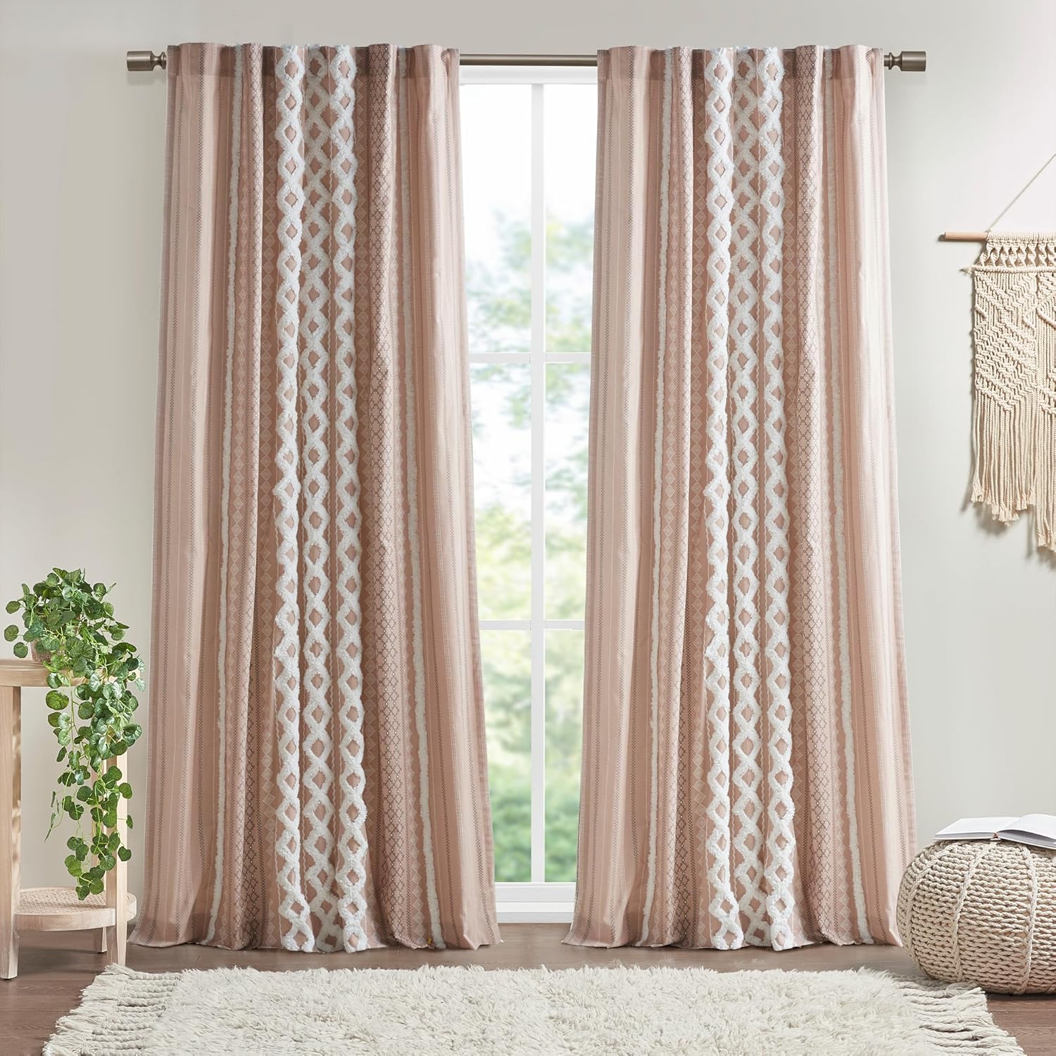 Imani 100% Cotton Single Panel Curtain for Modern Farmhouse Decor