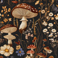 Mushroom Peel and Stick Wallpaper Vintage Floral Contact Paper