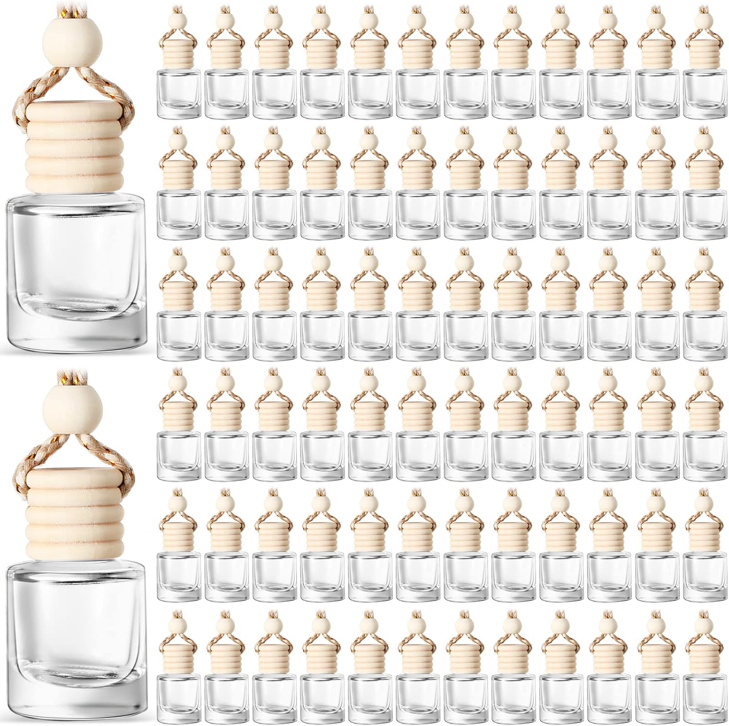 100 Pcs Car Air Fresheners - Wooden Cap - Aromatherapy Diffuser