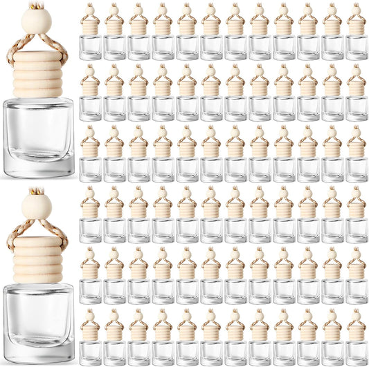 100 Pcs Car Air Fresheners - Wooden Cap - Aromatherapy Diffuser