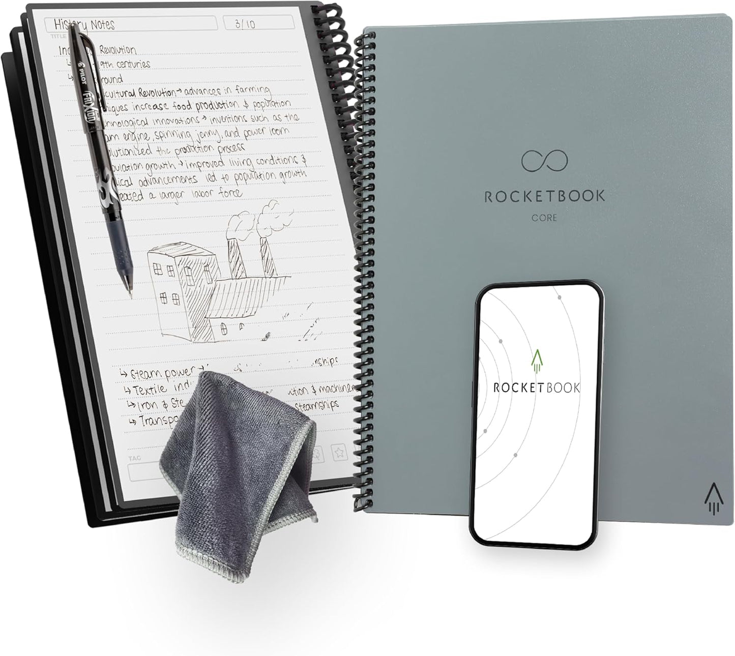 Rocketbook Reusable Smart Notebook - App-Connected Erasable Pages