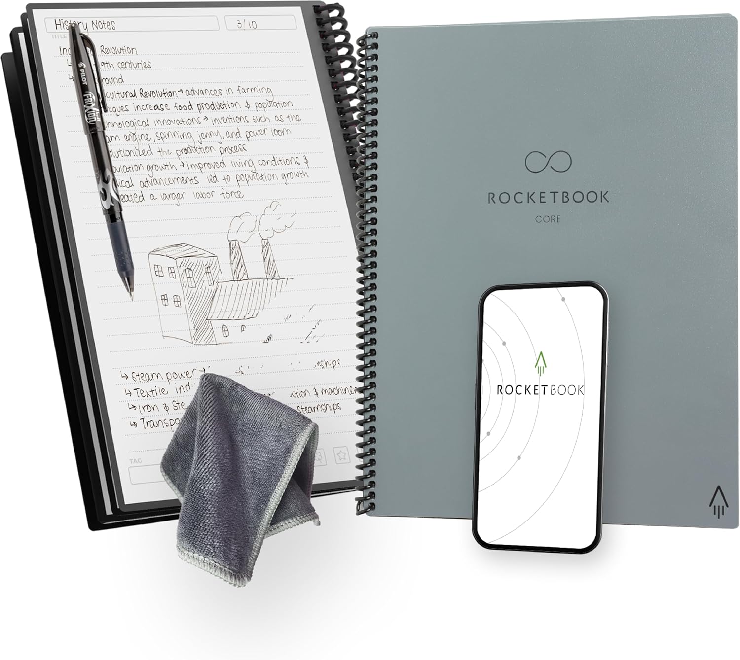 Rocketbook Reusable Smart Notebook - App-Connected Erasable Pages