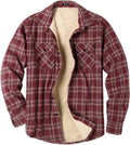 Men's Sherpa Lined Flannel Shirt Jacket Long Sleeve - Warm Fleece
