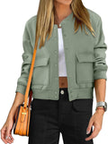 Women Cropped Bomber Jacket - Loose Fit Y2K Varsity Style