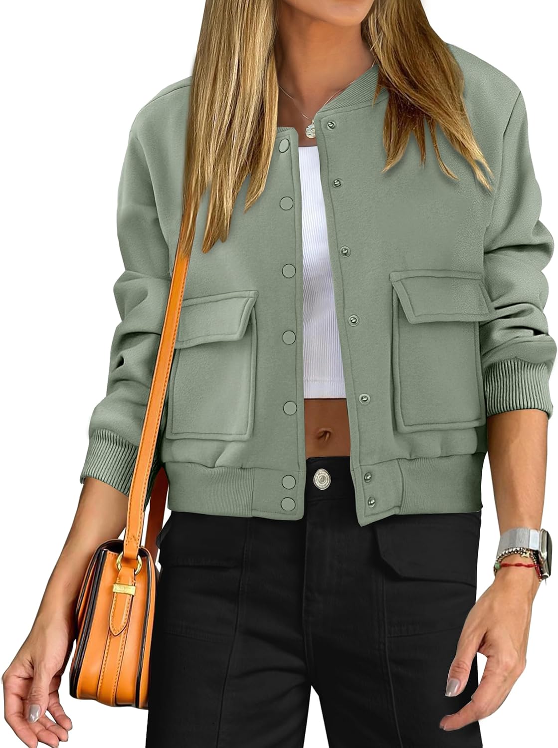 Stylish Women Cropped Bomber Jacket for Trendy Fall Outfits