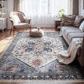 9 x 12 Area Rugs for Living Room - Large Washable Vintage Medallion