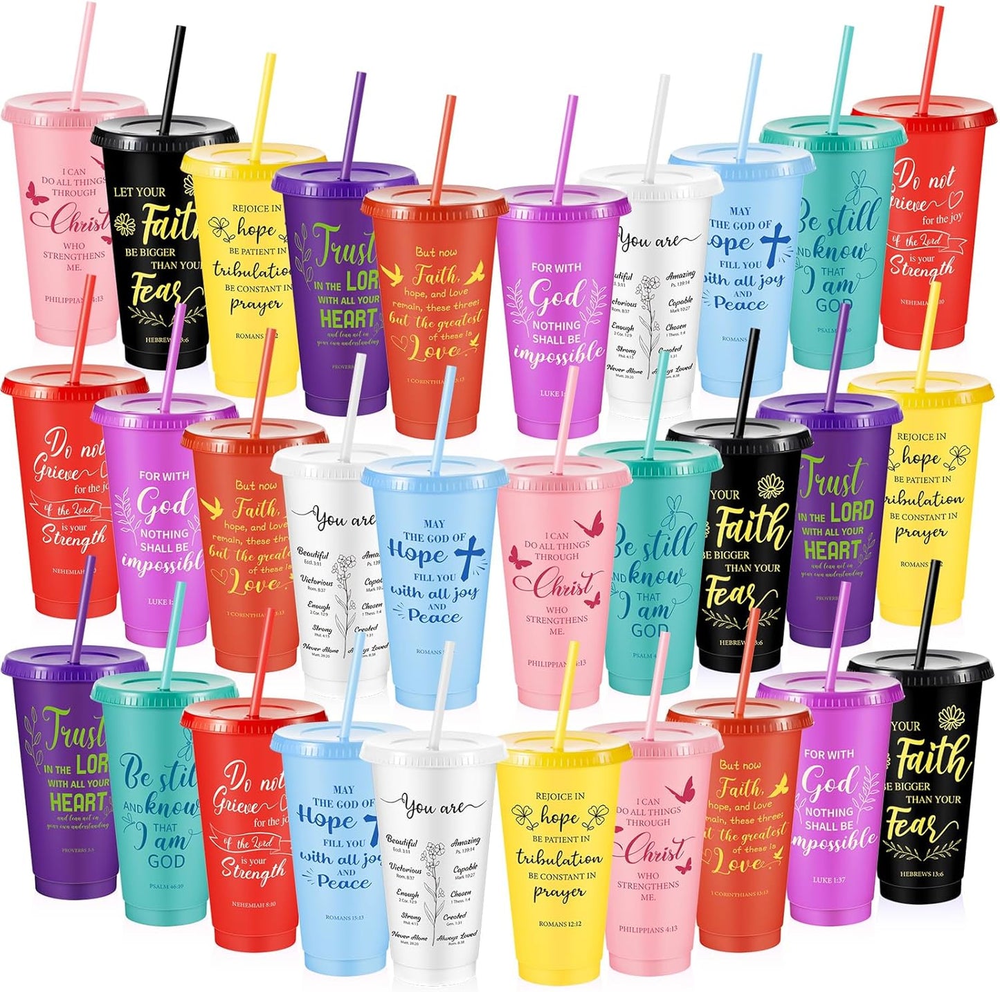 30 Pcs Christian Gifts Cups Bulk for Women with Bible Verses