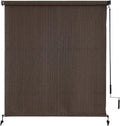 Outdoor Roller Shades Mocha 96in x 96in - Cordless Patio Privacy