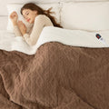 Full Size Heated Blanket 72in x84in Brown - Soft Thick Sherpa Warmth
