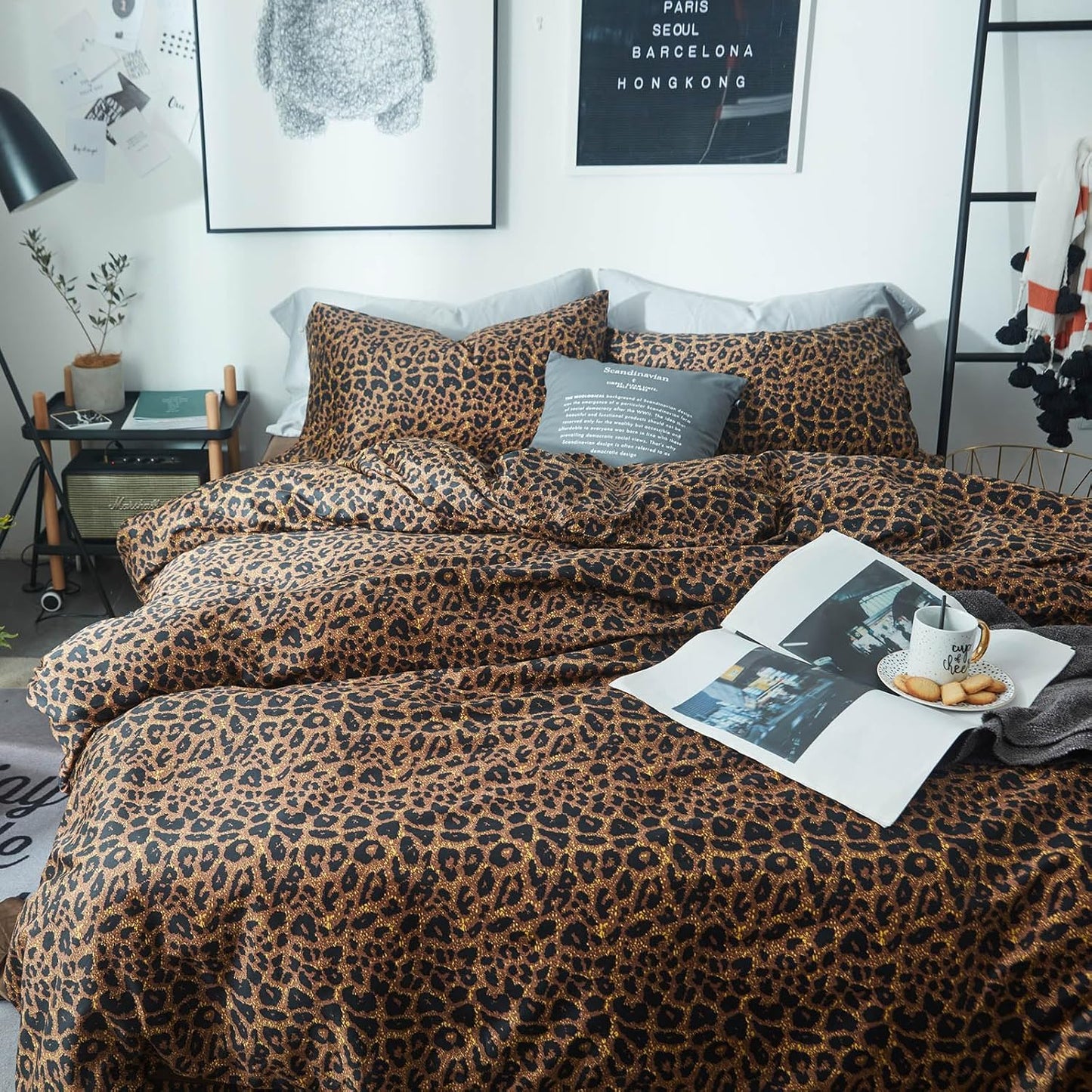 Mixinni Leopard Print Comforter Set Twin XL for Cozy Bedrooms