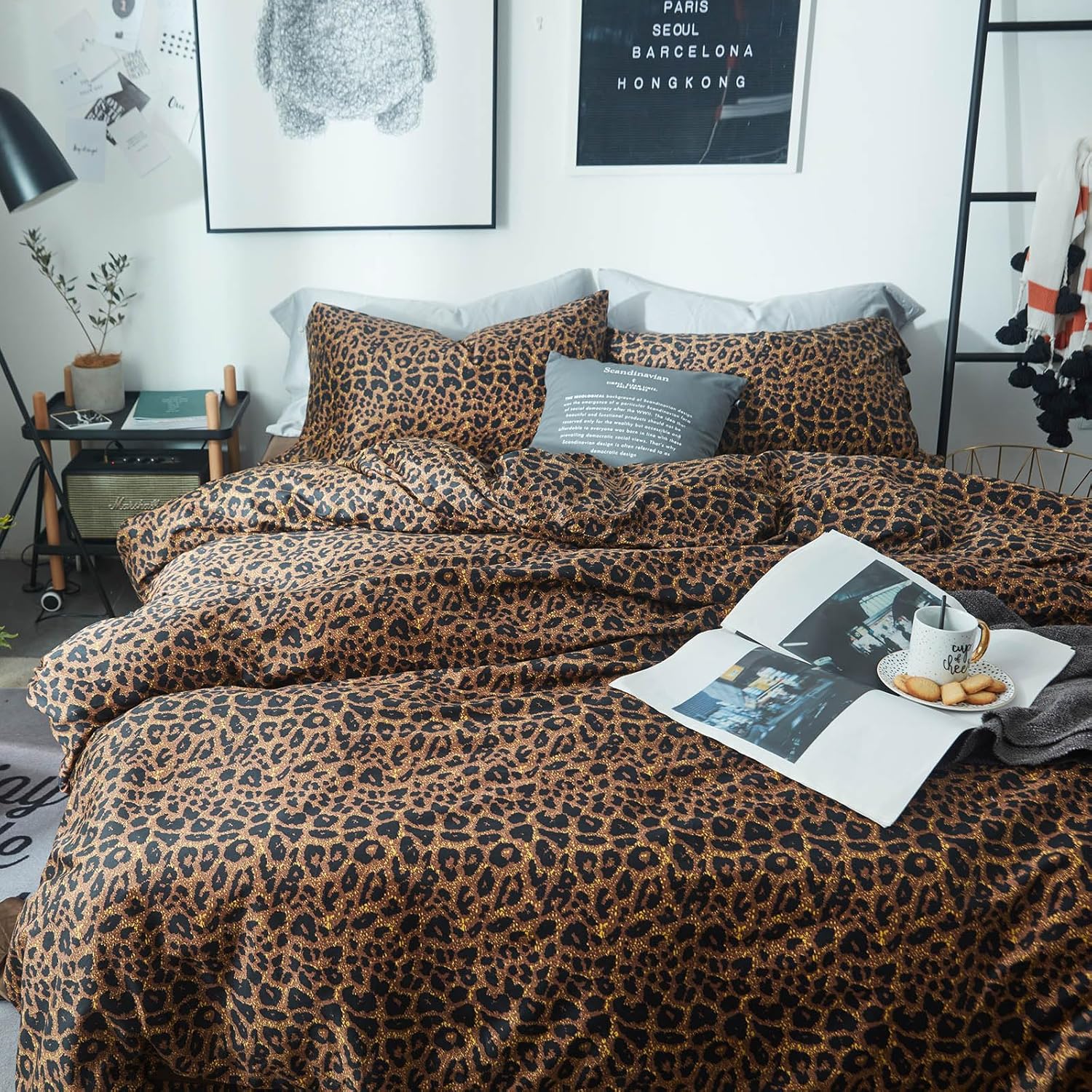 Mixinni Leopard Print Comforter Set Twin XL for Cozy Bedrooms