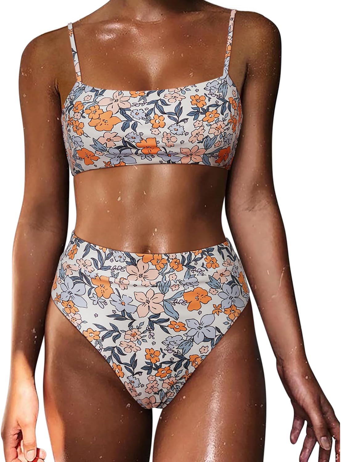 MOSHENGQI Women High Waisted Bikini for Stylish Beach Days