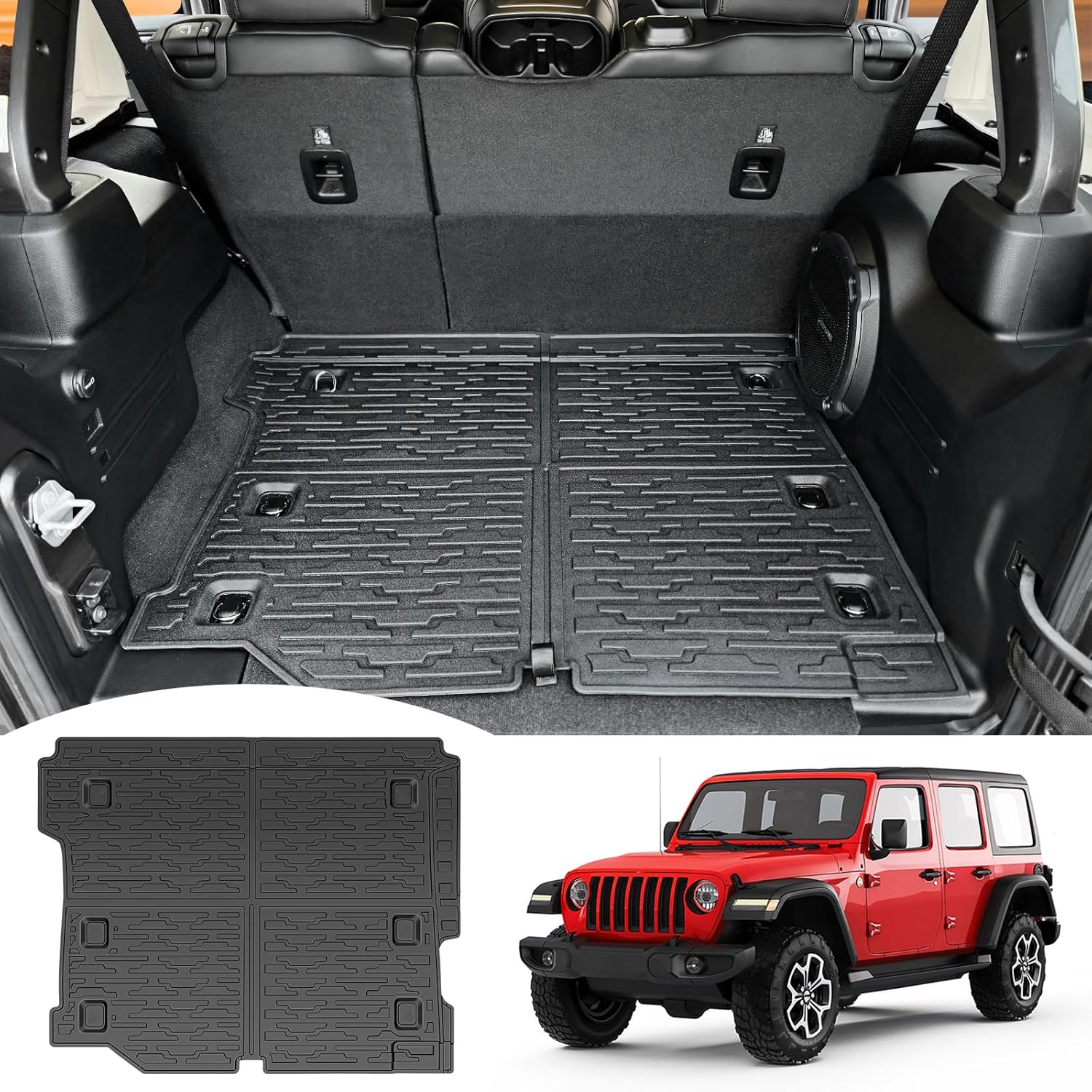 Cargo Mat for 2018-2025 Jeep Wrangler JL Unlimited 4 Door