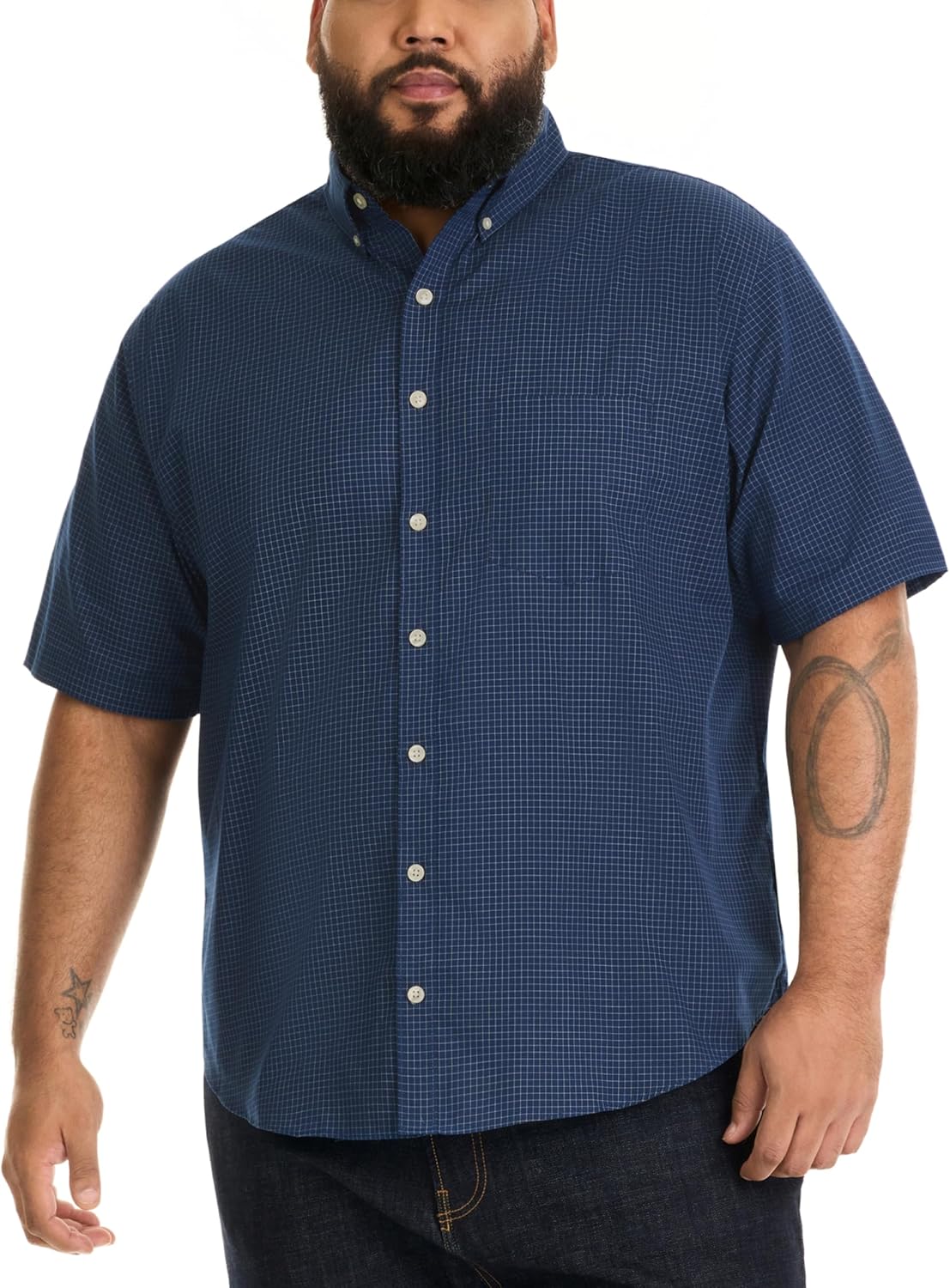 Big and Tall Wrinkle Free Short Sleeve Button Down Shirt