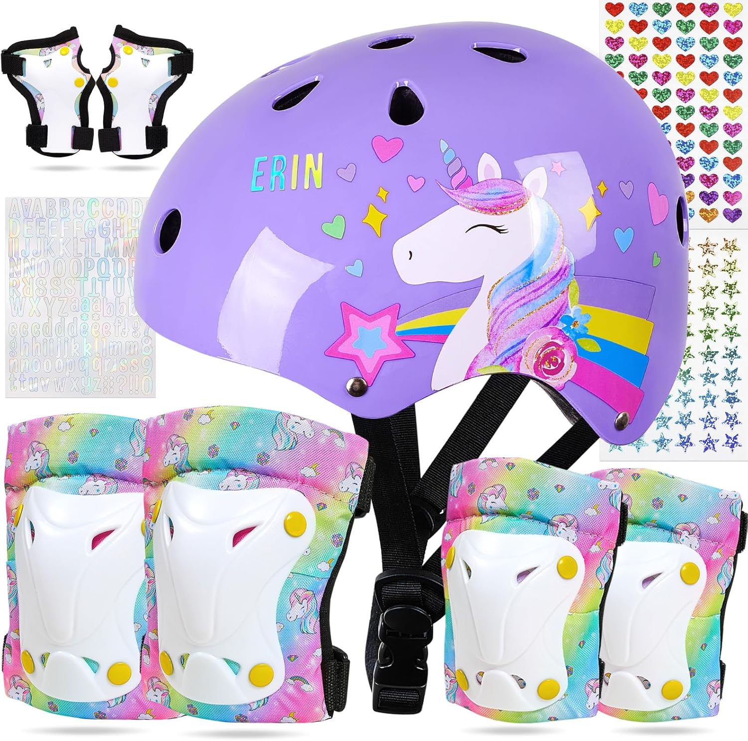 FIODAY Kids Helmet Set - DIY Sticker - 3-8 Years