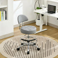Drafting Stool with Back and Quiet Wheels - Adjustable 20-27 in