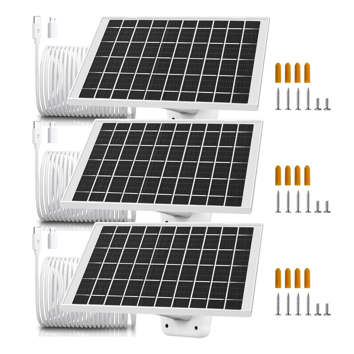 3 Pack Solar Panel Charger for SimpliSafe and Arlo Cameras