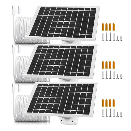 3 Pack Solar Panel Charger for SimpliSafe and Arlo Cameras