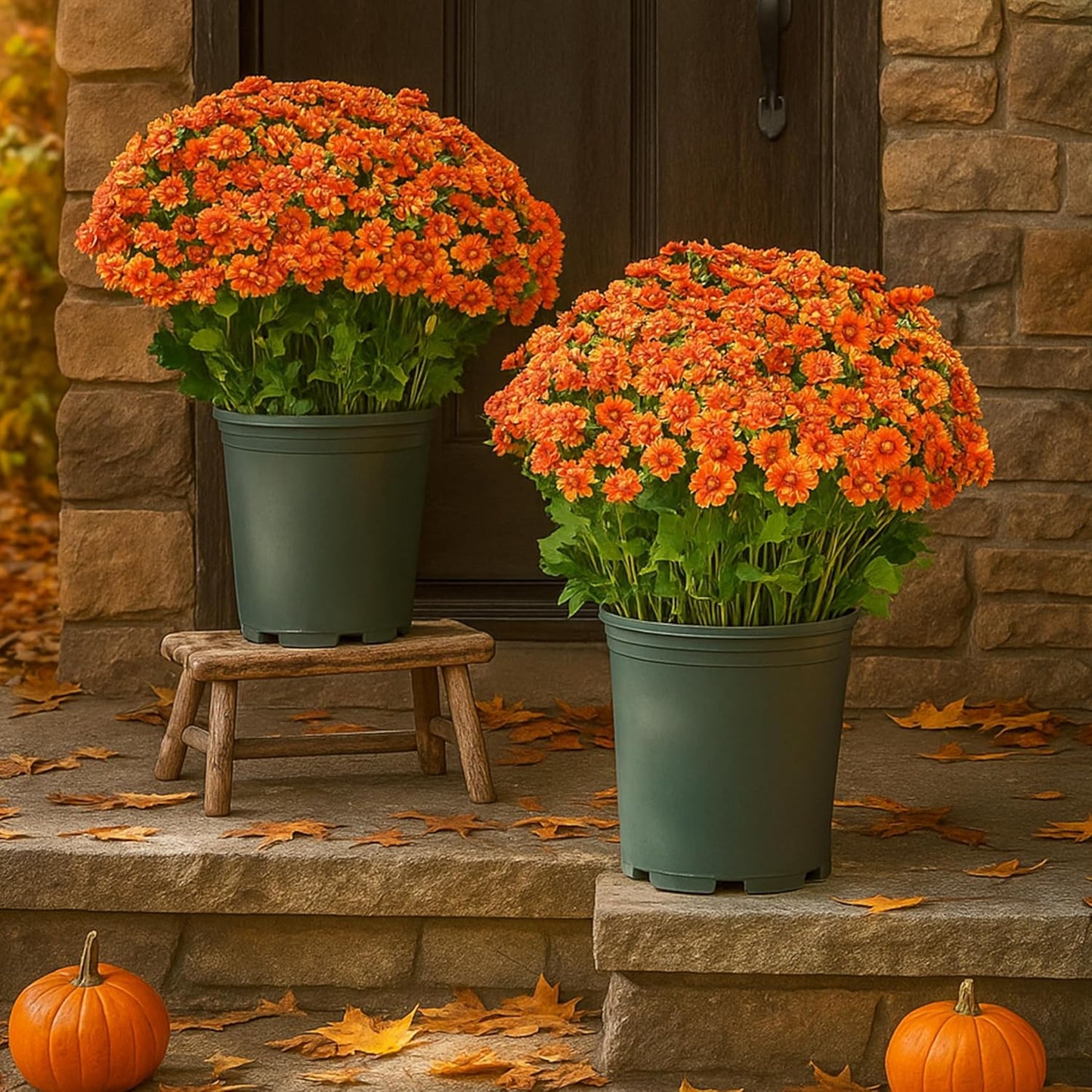 10 Bundles Artificial Mums - Vibrant UV Resistant Flowers for Decor
