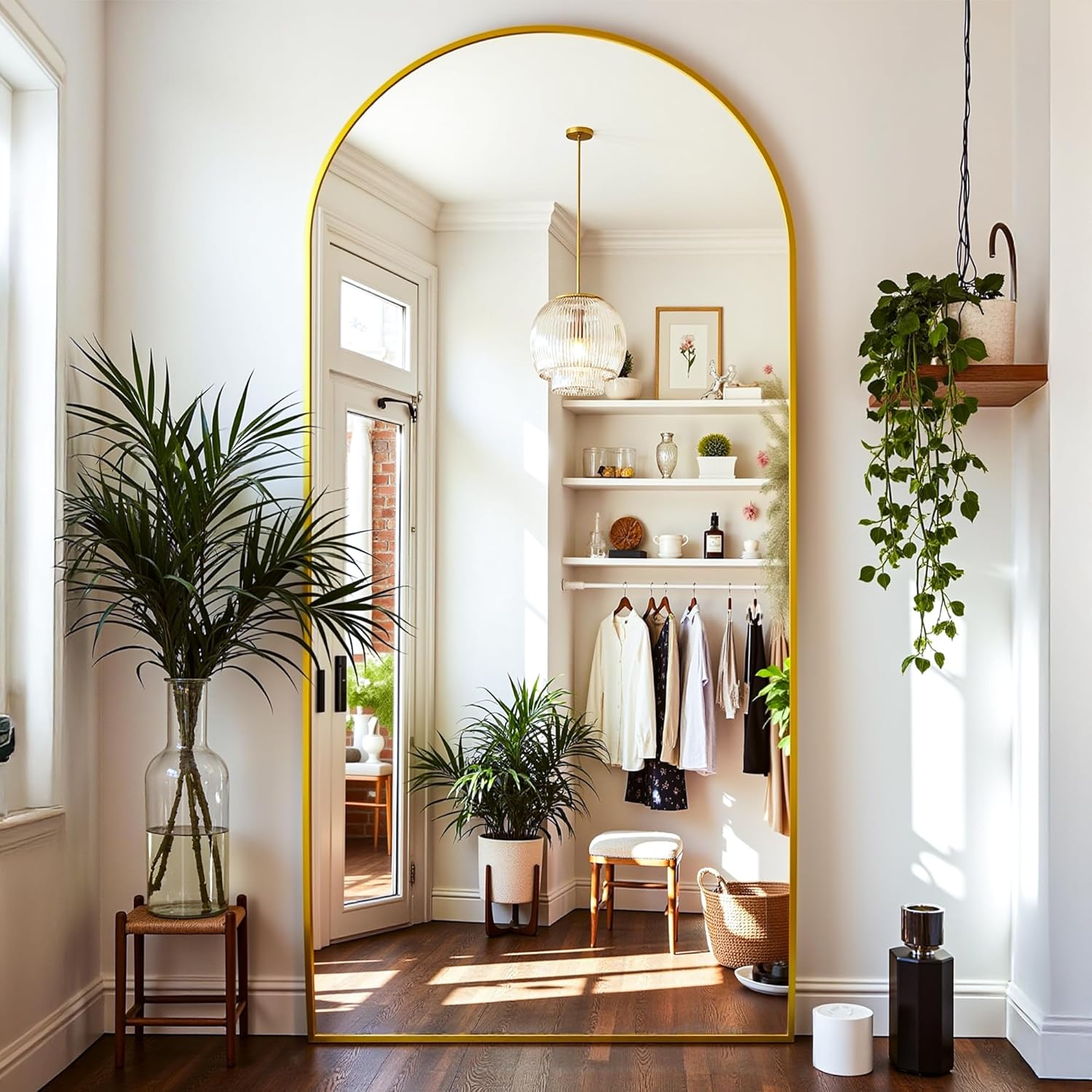 Oversized Full Length Mirror 76inx34in with Arched Design