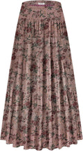 Women's Maxi Skirt with Pockets High Waisted A-Line (Style C2VC)